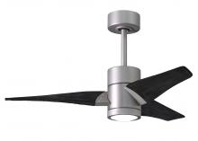 Matthews Fan Company SJ-BN-BK-42 - Super Janet three-blade ceiling fan in Brushed Nickel finish with 42” solid matte blade wood bla