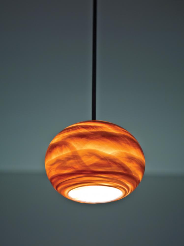 Rose Globe - Pendant - Incandescent 45" OA Drop-Amber