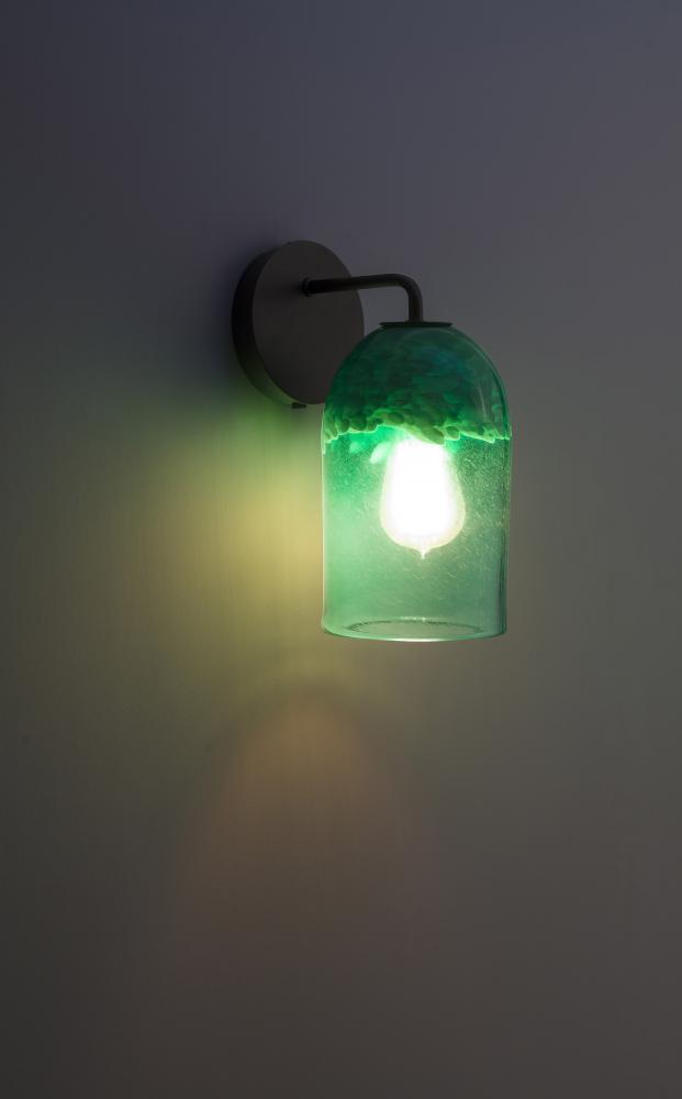 Rose - Sconce - Modern- BZ-Clear Green Glass