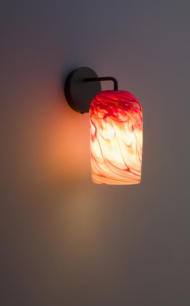 Rose - Sconce - Modern- BZ-Red Hot Glass