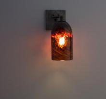 WPT Design ROSE-CRFT-SC-CLDKAM - Rose - Sconce - Craftsman-Clear Dark Amber Glass