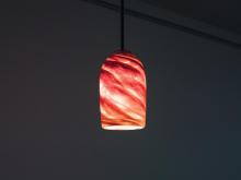 WPT Design ROSE-CYL-CLAM-SV-47 - Rose Cylinder -Pendant - Incandescent 47" OA Drop-Clear Amber