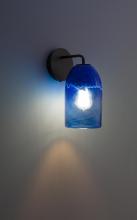 WPT Design ROSE-MOD-SC-CLBL-BZ - Rose - Sconce - Modern- BZ-Clear Blue Glass