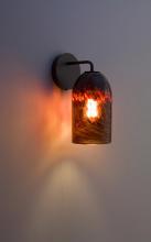 WPT Design ROSE-MOD-SC-CLDKAM-BZ - Rose - Sconce - Modern- BZ-Clear Dark Amber Glass