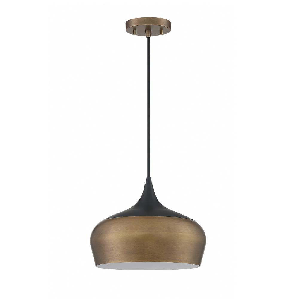 ORIAN 1-Light Brass & Black Pendant