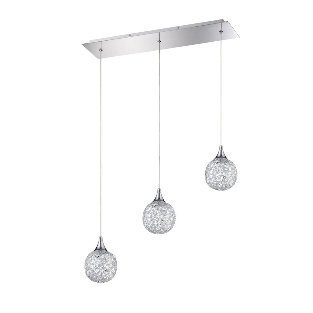 SOLARO series 3-Light Chrome Pendant Bar