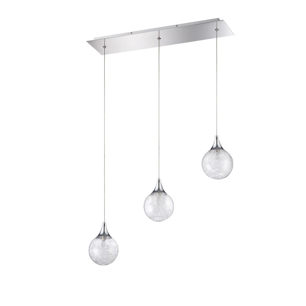 FYBRA series 3-Light Chrome Pendant Bar