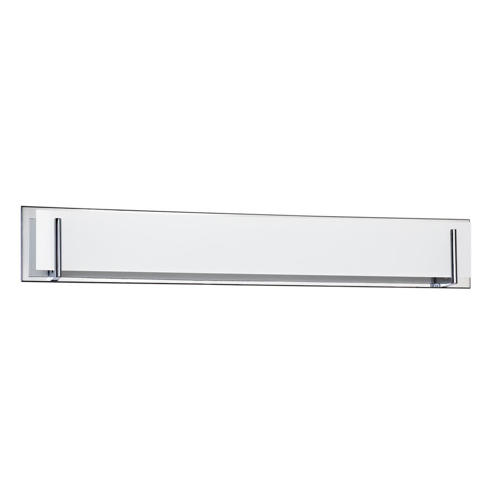 Aurora 7-Light Chrome Vanity Light with White Glass