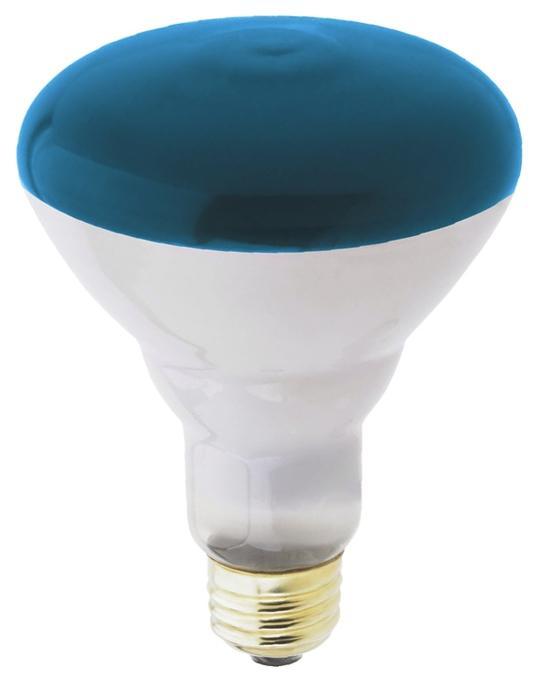 75W BR30 Incandescent Reflector Blue Flood E26 (Medium) Base, 130 Volt, Box