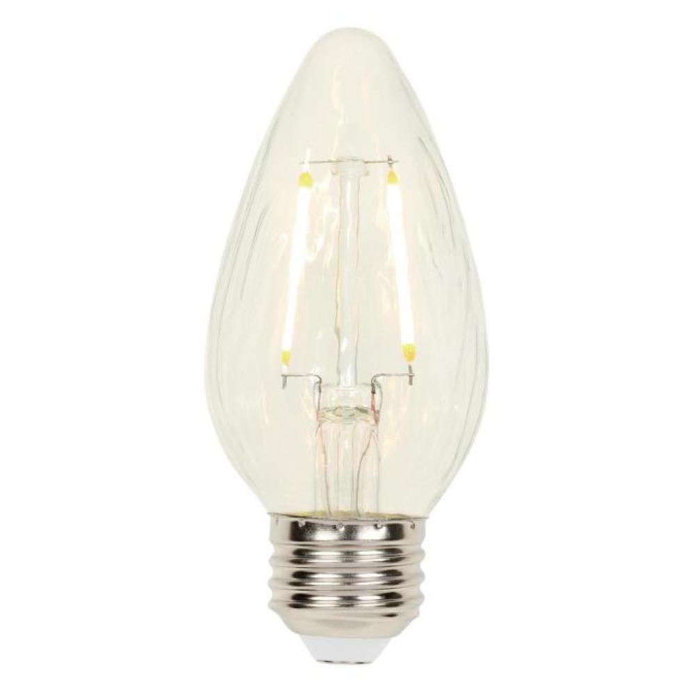 2.5W F15 Filament LED Dimmable Clear 2700K E26 (Medium) Base, 120 Volt, Card