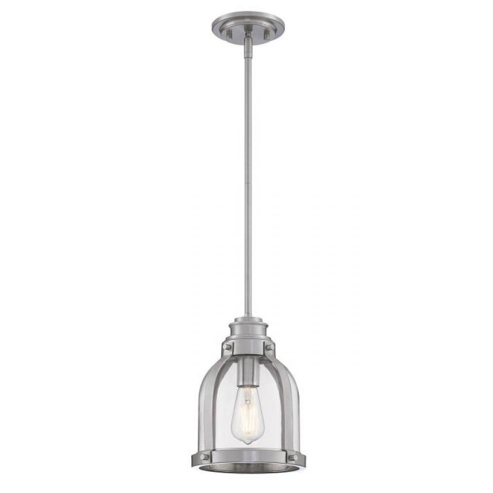 Mini Pendant Brushed Nickel Finish Clear Glass