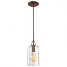 Westinghouse 6371300 - Mini Pendant Barnwood Finish Clear Textured Glass