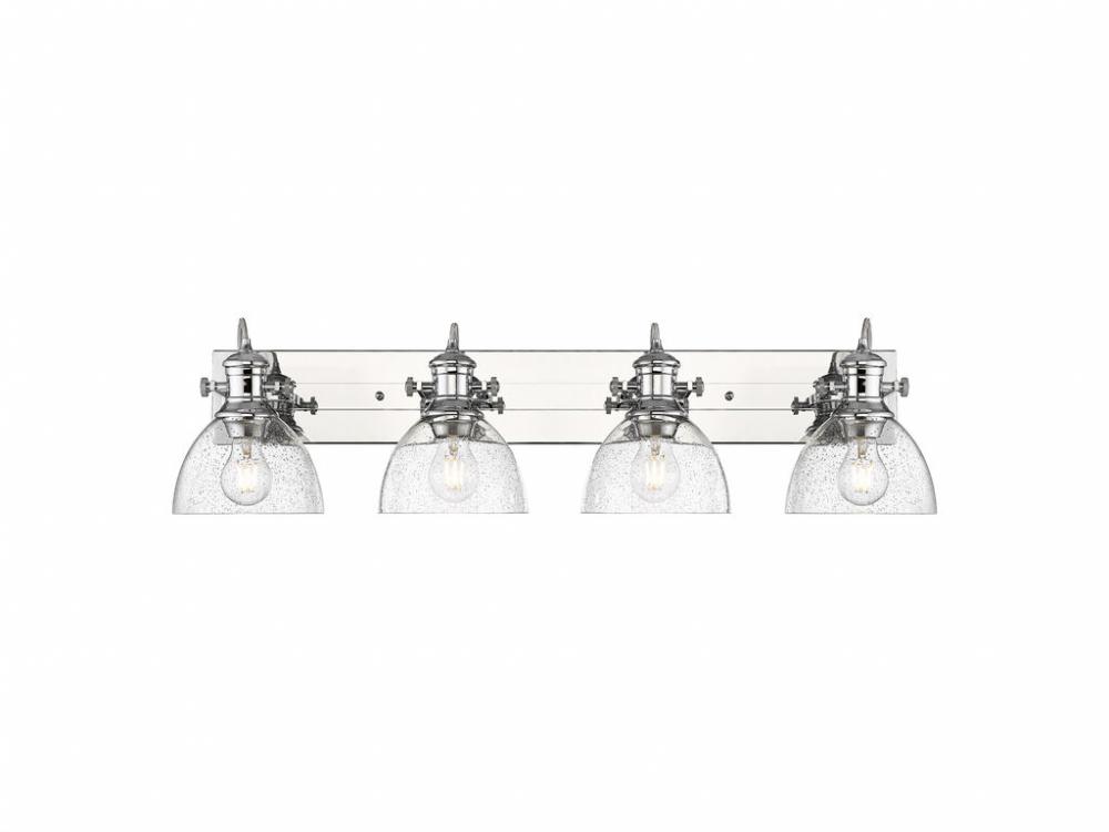 Hines 4-Light Vanity Light in Chrome with Seeded Glass