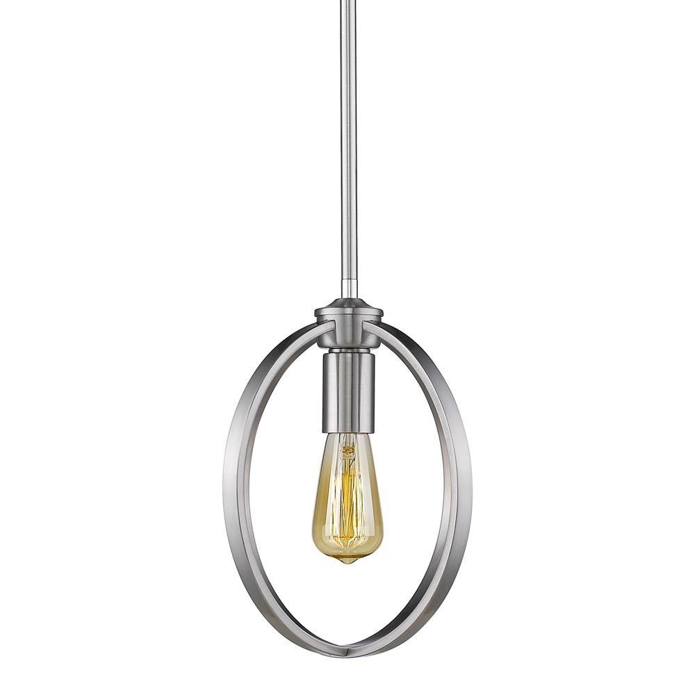 Colson PW Mini Pendant (with Matte Black shade) in Pewter