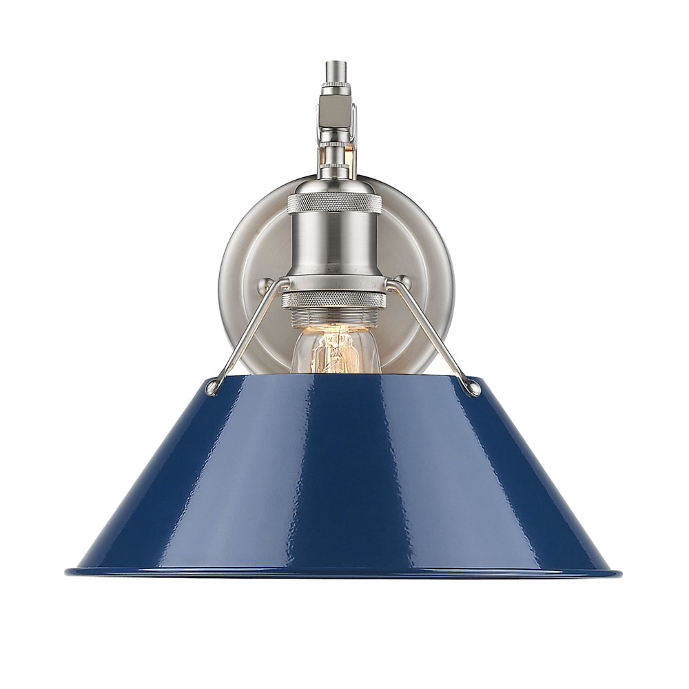 Orwell 1-Light Wall Sconce in Pewter with Matte Navy