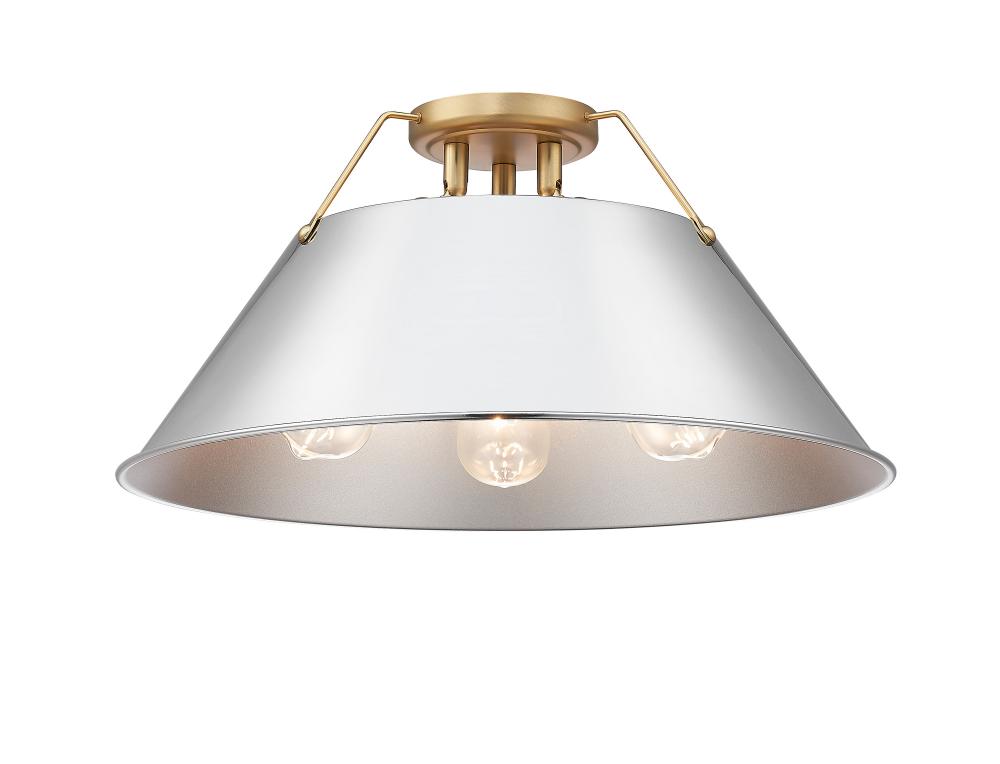 Orwell 3-Light Flush Mount in Brushed Champagne Bronze with Chrome