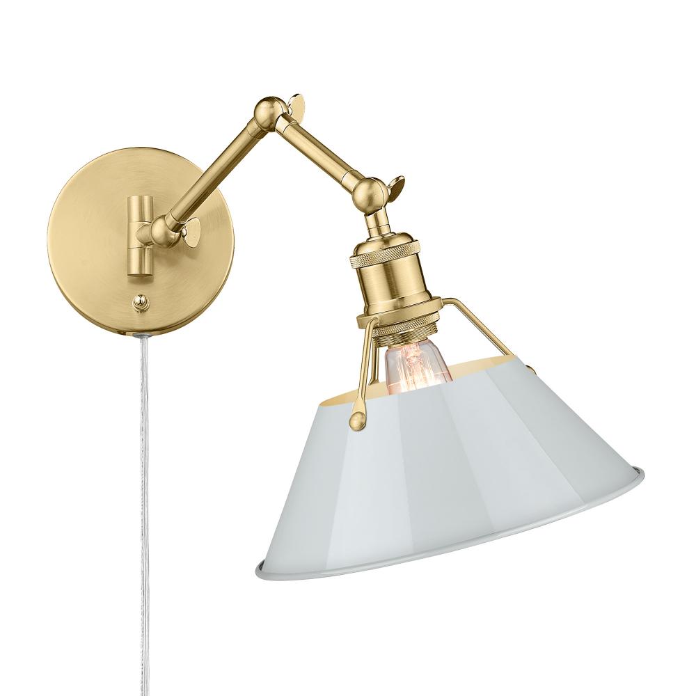 Orwell Articulating Wall Sconce in Brushed Champagne Bronze with Dusky Blue