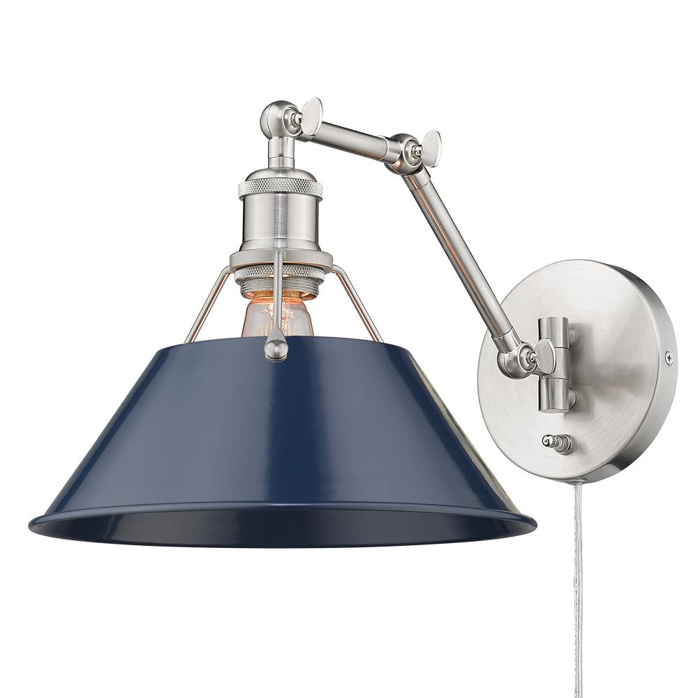 Orwell Articulating Wall Sconce in Pewter with Matte Navy