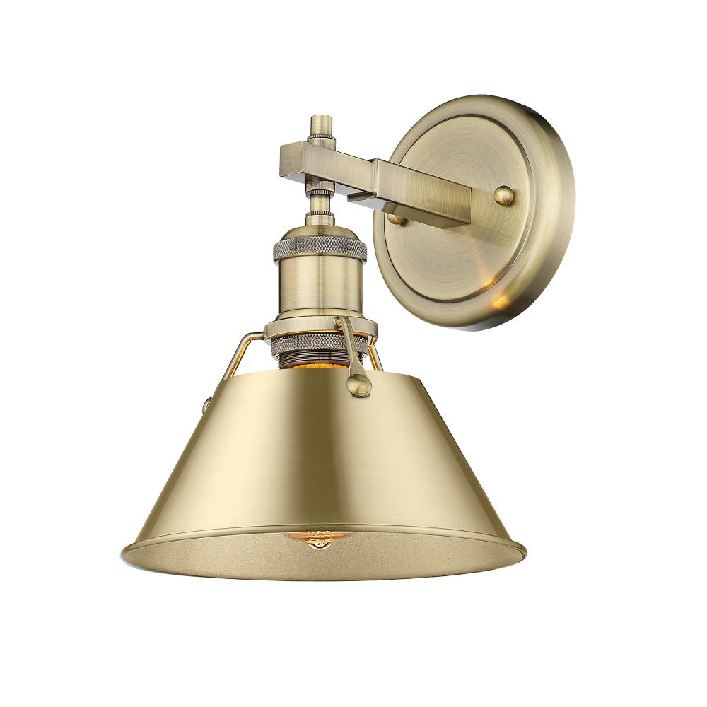 Orwell 1-Light Bath Vanity in Aged Brass with Brushed Champagne Bronze