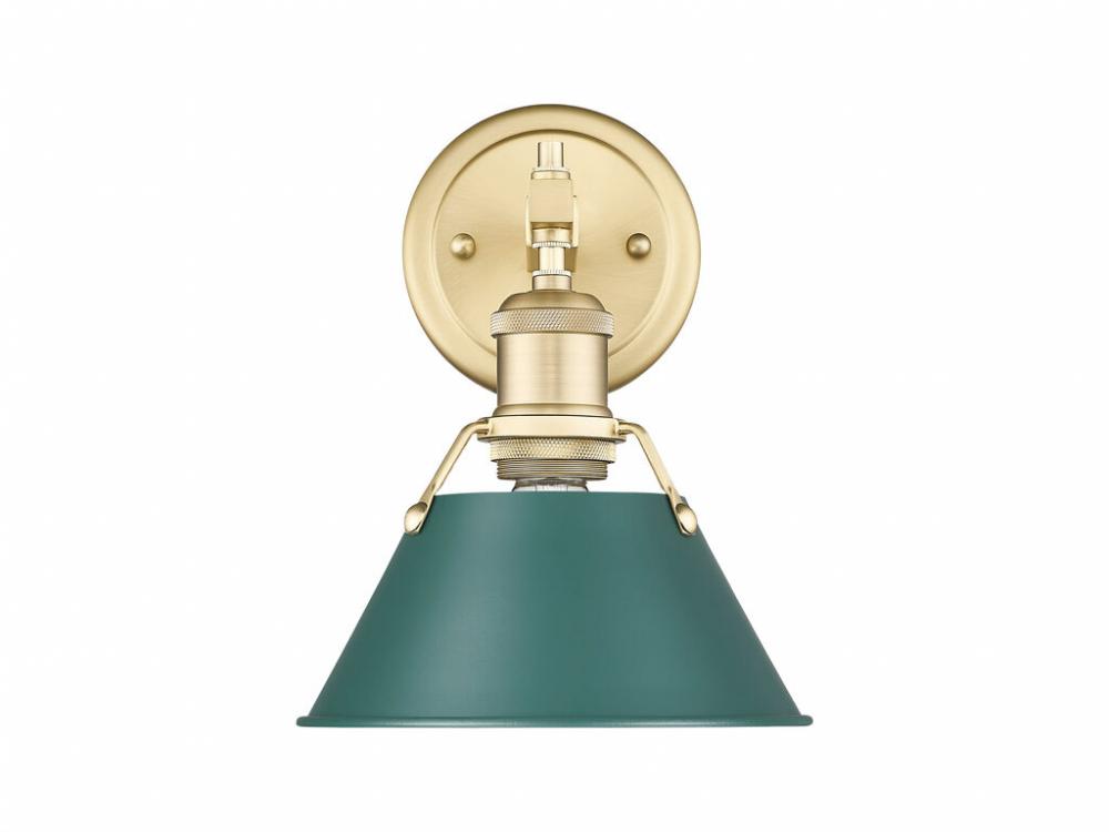 Orwell 1-Light Bath Vanity in Brushed Champagne Bronze with Pine Green