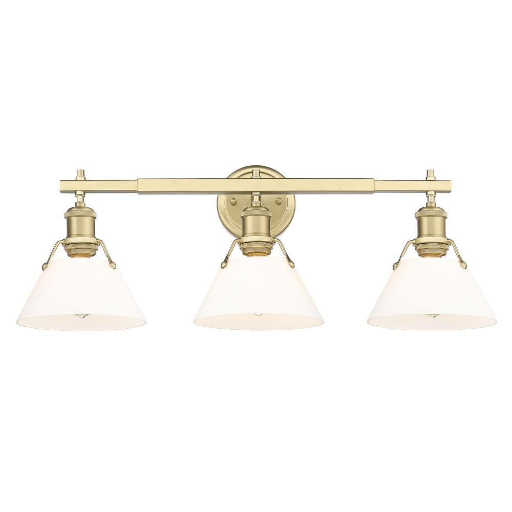 Orwell 3-Light Vanity Light in Brushed Champagne Bronze with Opal Glass