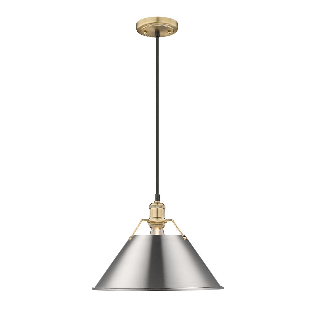 Orwell 14" Wide Large Pendant in Brushed Champagne Bronze with Pewter