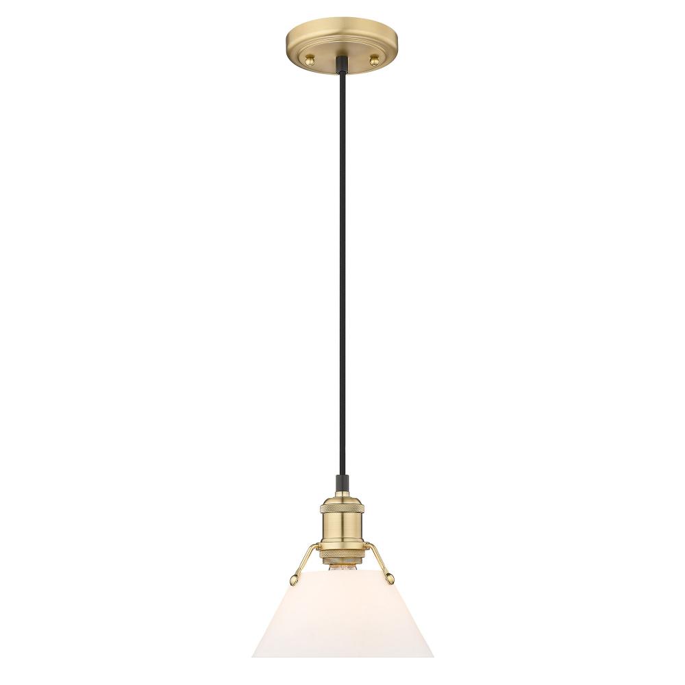 Orwell 7.5" Wide Small Pendant in Brushed Champagne Bronze with Opal Glass