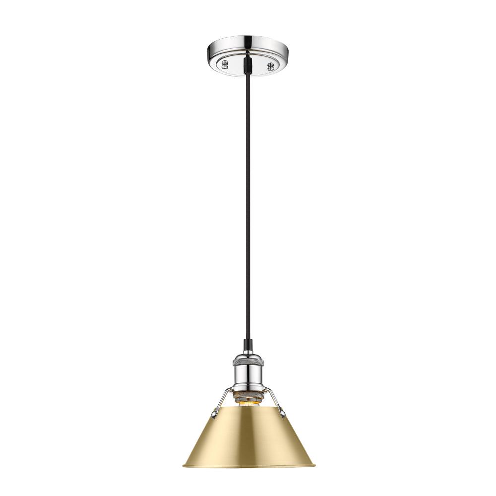 Orwell 7.5" Wide Small Pendant in Chrome with Brushed Champagne Bronze