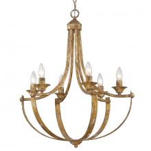 Golden 0815-6 HG - Victoria 6-Light Chandelier in Heirloom Gold