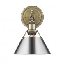 Golden 3306-BA1 AB-CH - Orwell 1-Light Bath Vanity in Aged Brass with Chrome