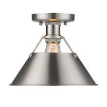 Golden 3306-FM PW-PW - Orwell 1-Light Flush Mount in Pewter