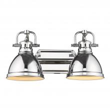 Golden 3602-BA2 CH-CH - Duncan 2 Light Bath Vanity in Chrome with Chrome Shades