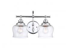 Golden 3610-BA2 CH-CLR - Daphne 2-Light Vanity Light in Chrome with Clear Glass