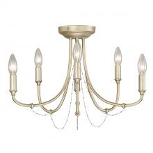 Golden 8322-6SF WG - Kamila 6 Light Semi-Flush in White Gold