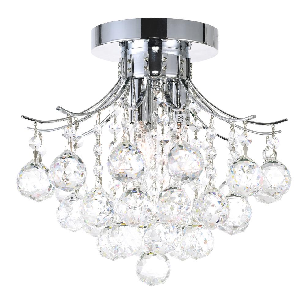 Princess 3 Light Flush Mount With Chrome Finish