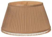 Royal Designs, Inc. DS-31-17BR - Brown Pleated and Beaded Round Designer Lampshade