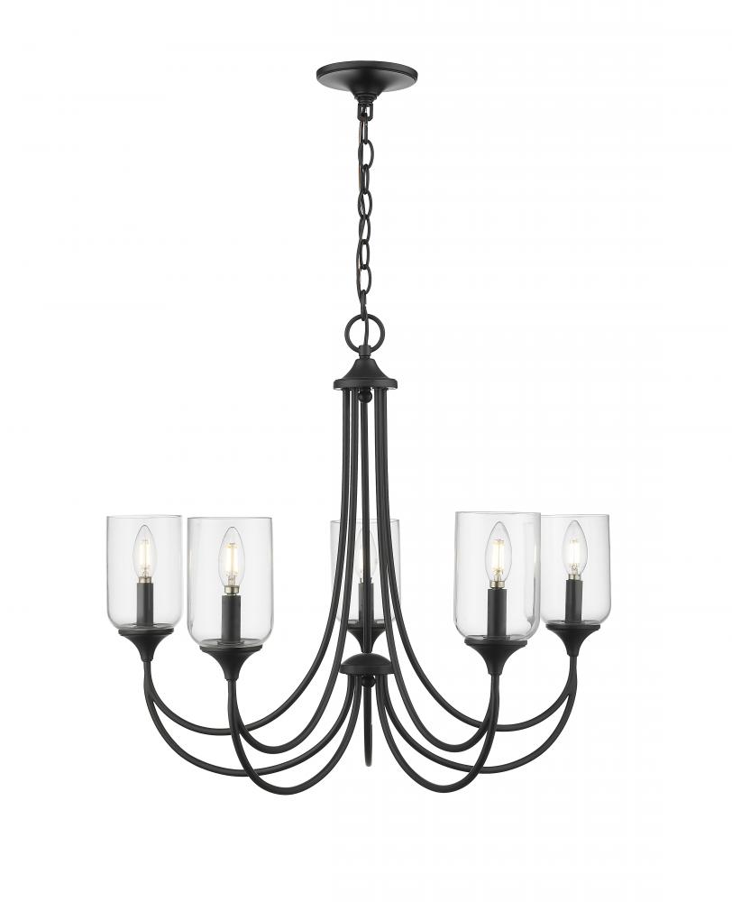 Waddingham 5-Light Chandelier Ceiling Light Matte Black