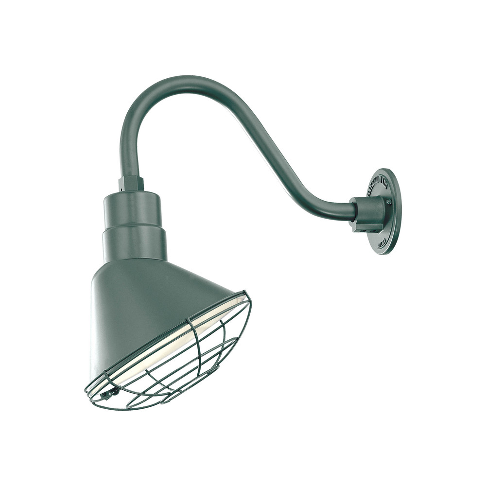 R Series 1-Light Angle Shade Satin Green