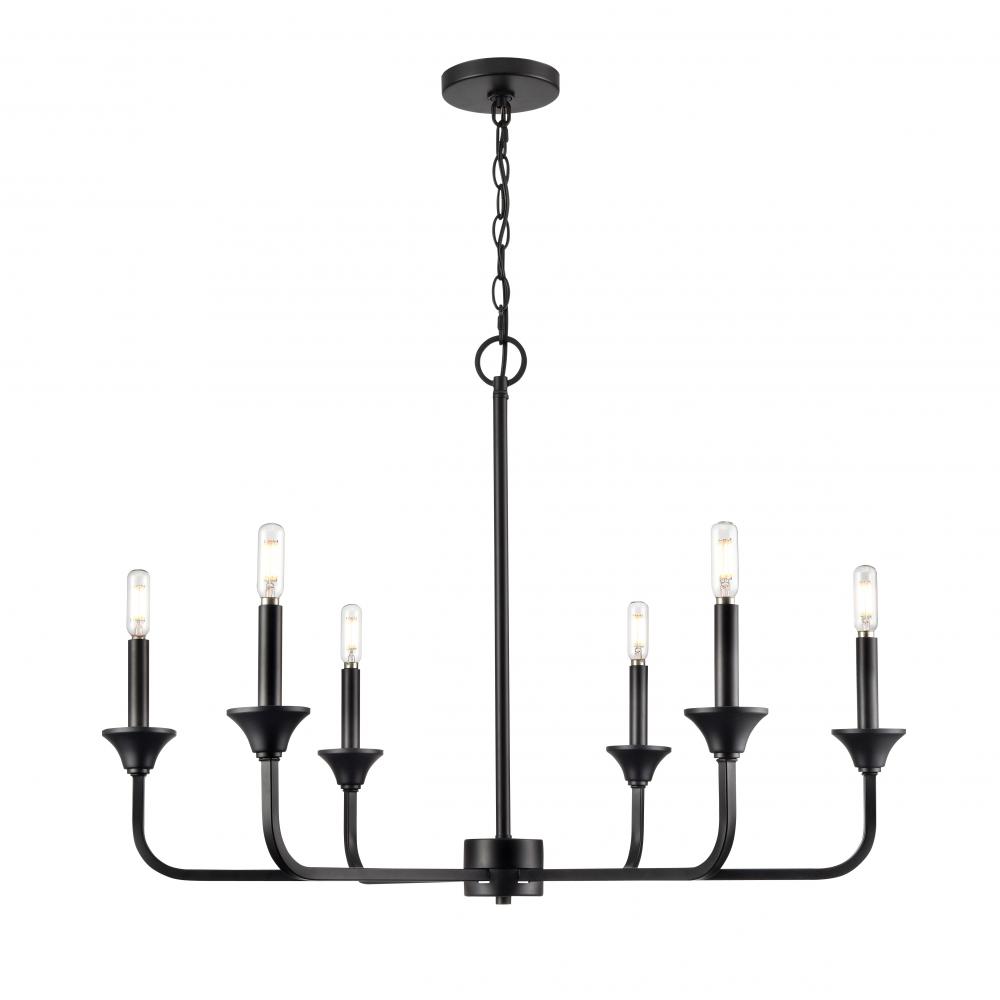 Herring 6-Light Chandelier Ceiling Light Matte Black