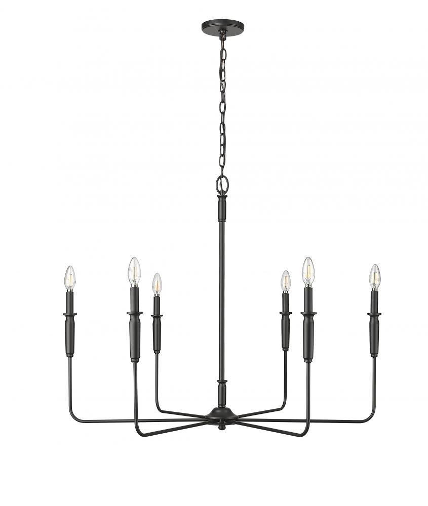 Savanne 6-Light Chandelier Ceiling Light Matte Black