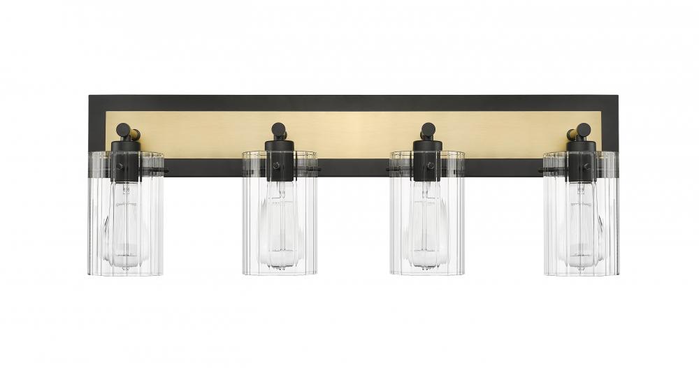 Gasol 4-Light Vanity Matte Black / Vintage Brass