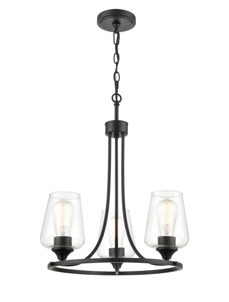 Ashford 3-Light Chandelier Ceiling Light Matte Black