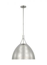 Visual Comfort & Co. Modern Collection SLPD26827N - Sean Lavin Sospeso 1-light dimmable LED dome extra large pendant with polished nickel finish