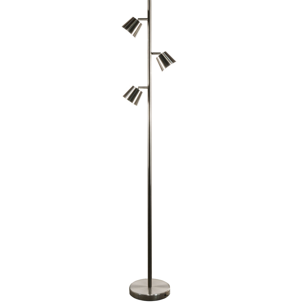 3 Light LED Floor Lamp, Satin Chrome Finish