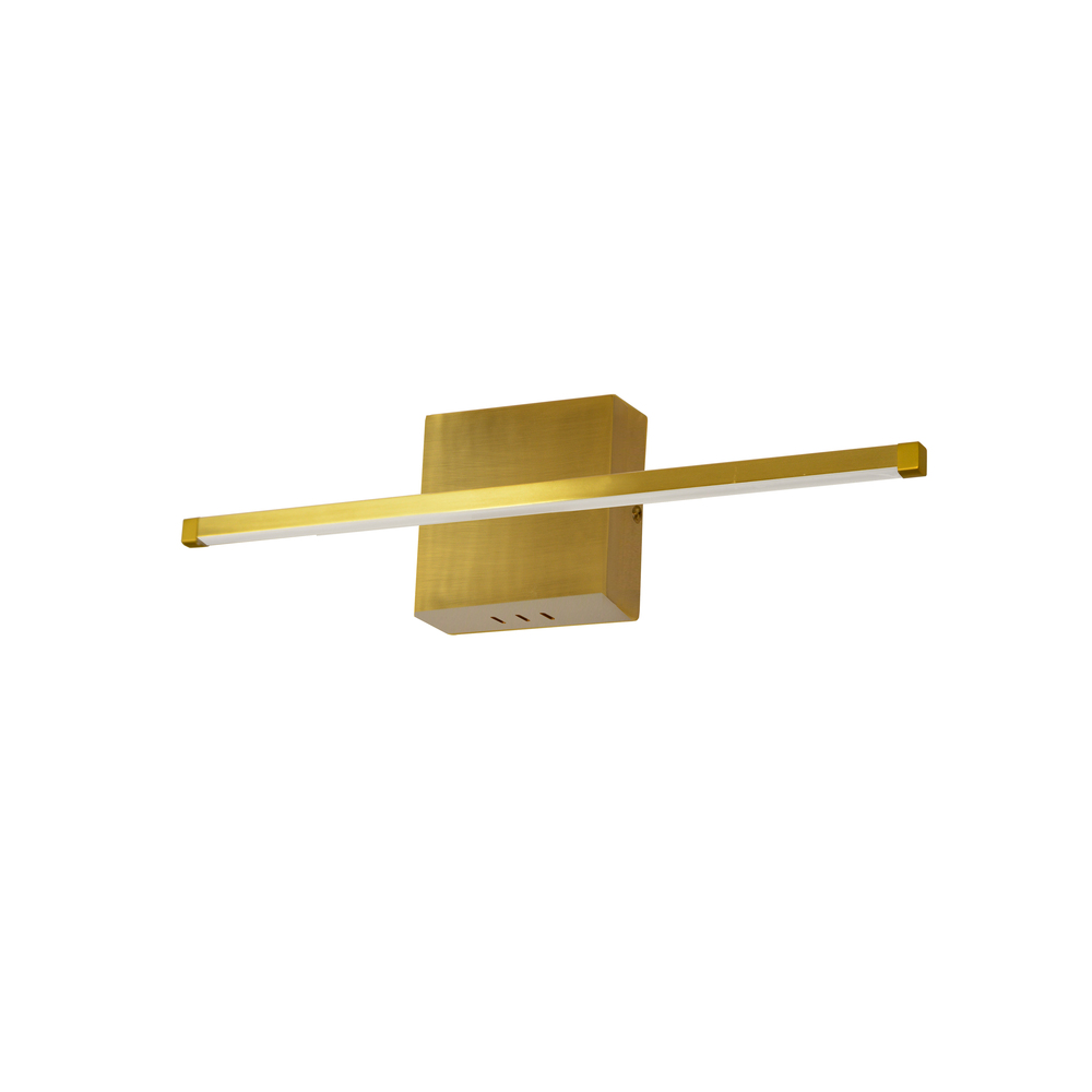 19W LED Wall Sconce, Aged Brass with White Acrylic Diffuser