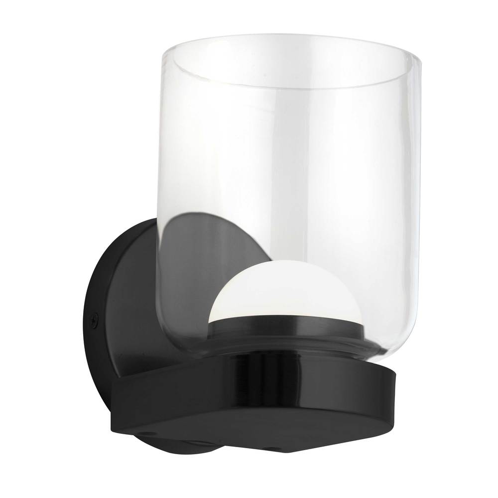 10W LED Nadine Wall Sconce Matte Black w/ Clear Glass