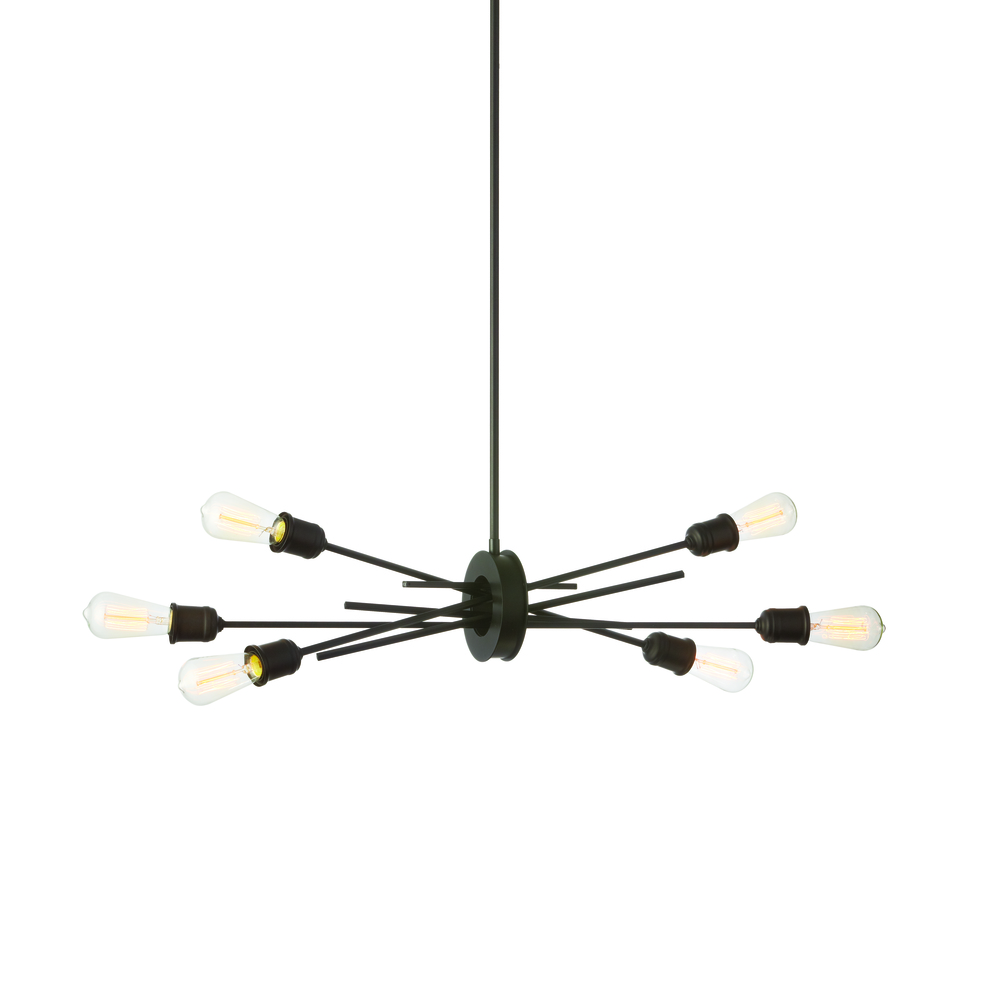 6 Light Horizontal Pendant, Espresso Finish