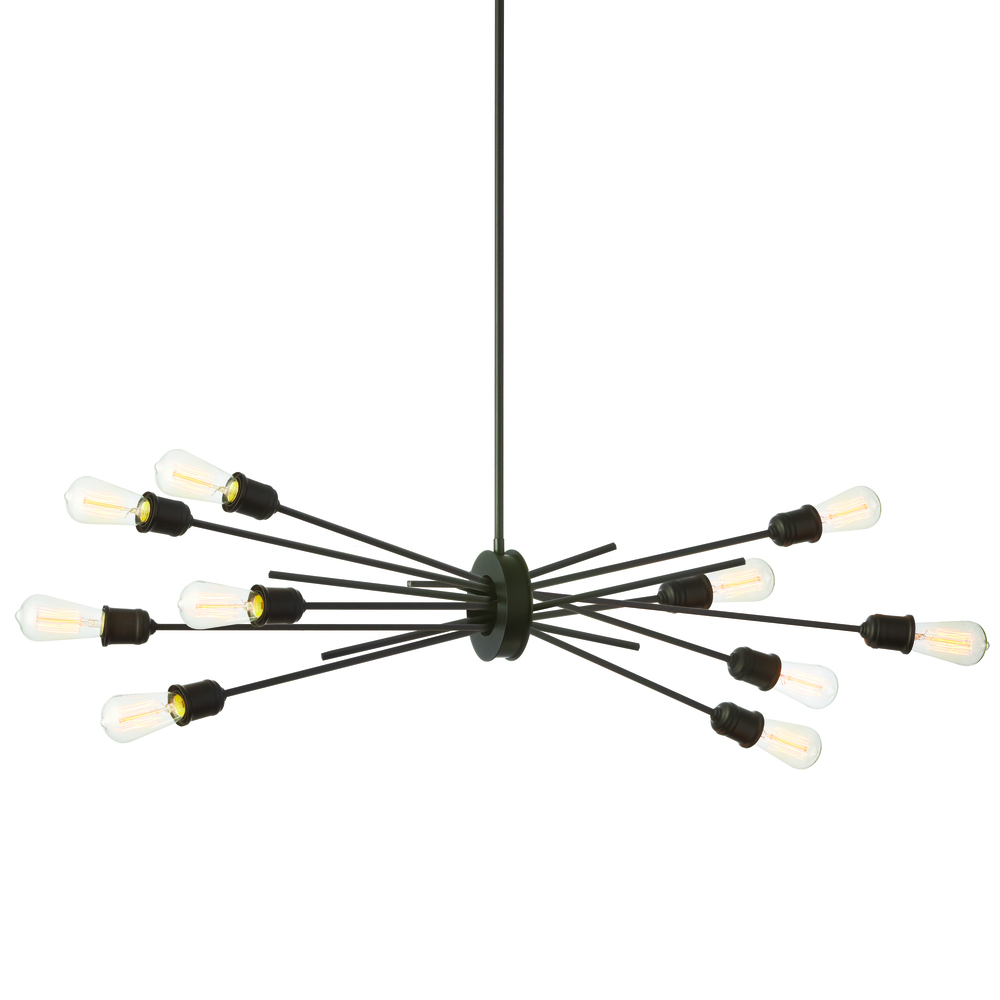 10 Light Horizontal Pendant, Espresso Finish