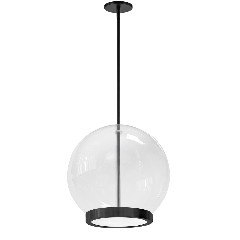 15W Pendant, Matte Black with Clear Glass