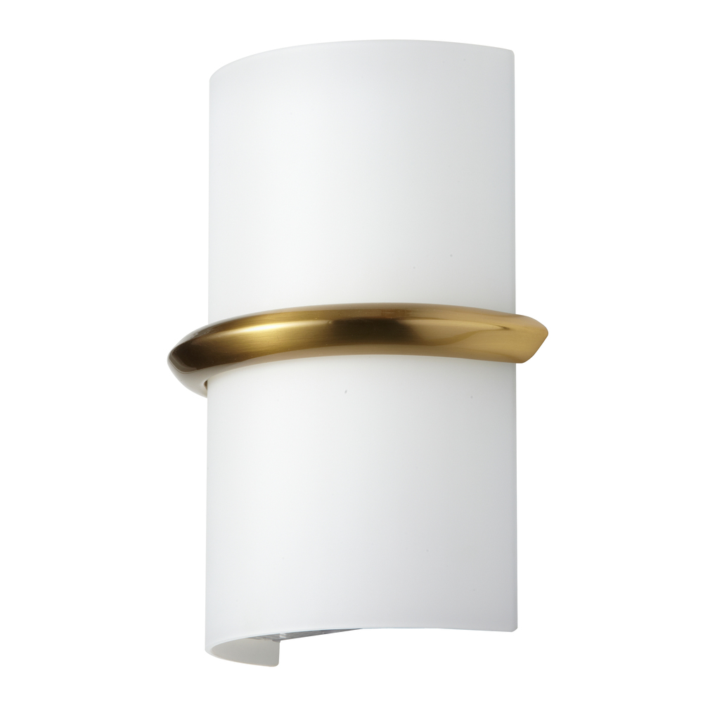 14W Wall Sconce, Aged Brass w/ Opal Glass